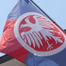 Flag of Despotovac in use on municipal building.