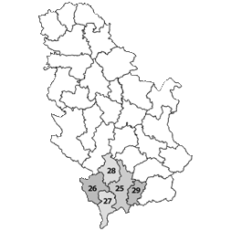 Kosovo i Metohija, upravni okruzi